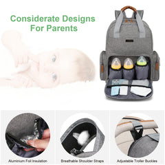 WITSTEP diaper bag mesh-diaper-pockets neatly organize diapers and supplies