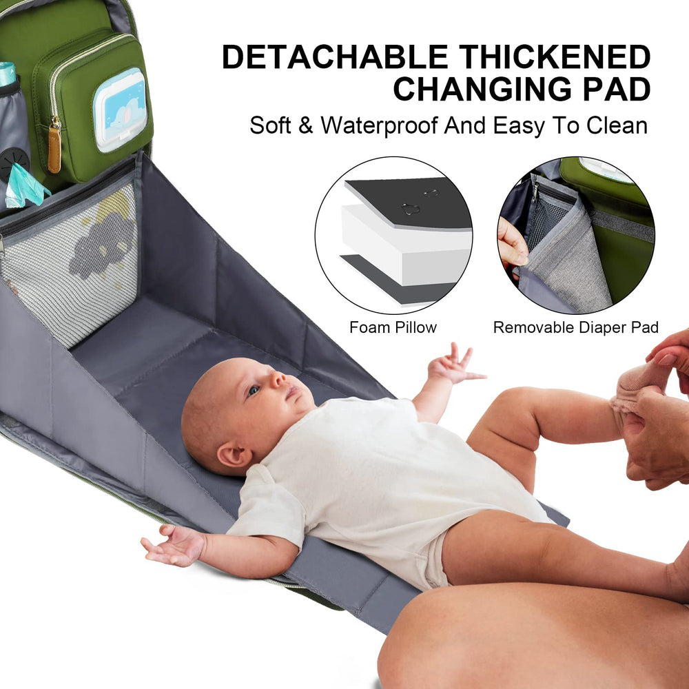 WITSTEP bag with multiple pockets keeps baby essentials neatly organized.