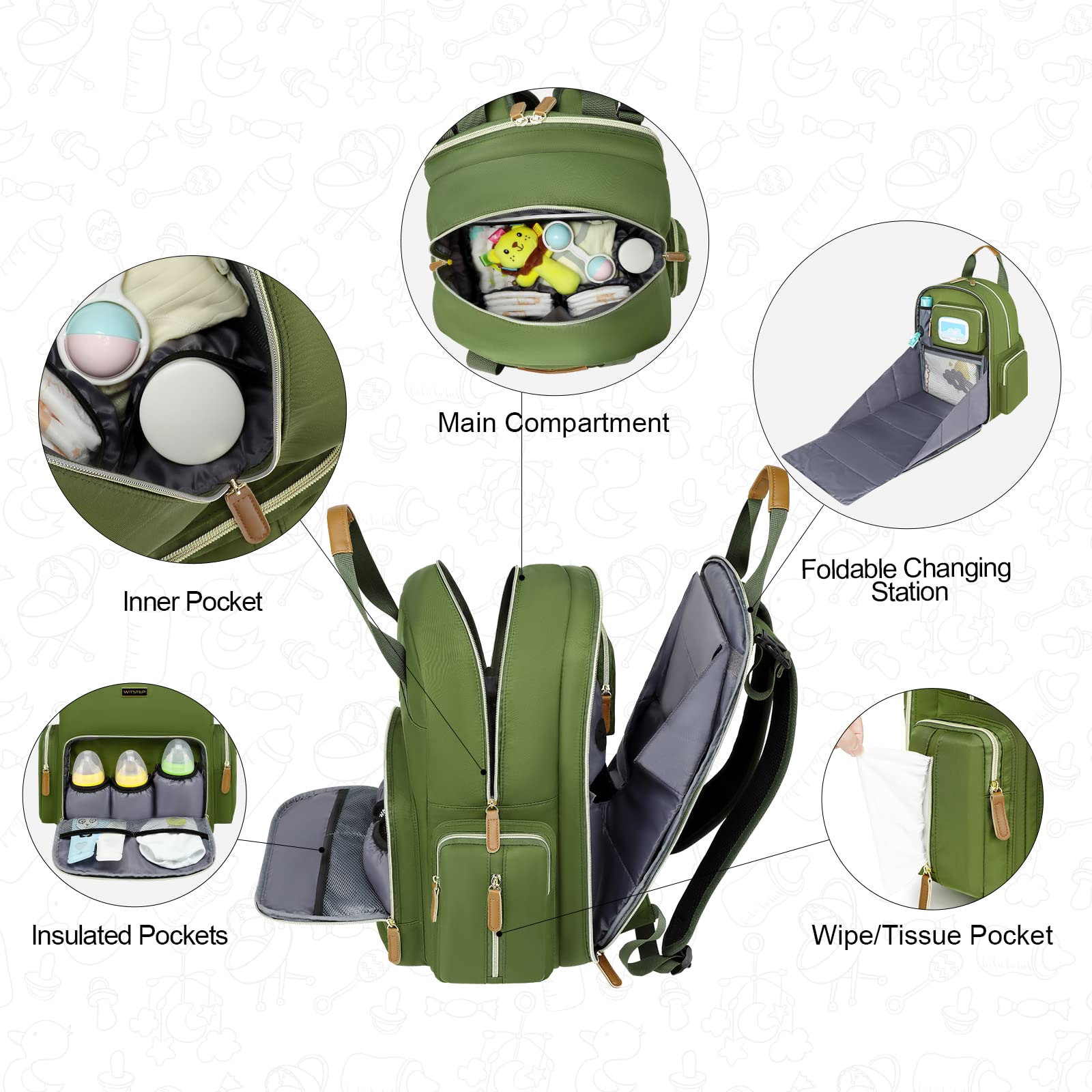 Stroller buckles and luggage strap for smooth travel.