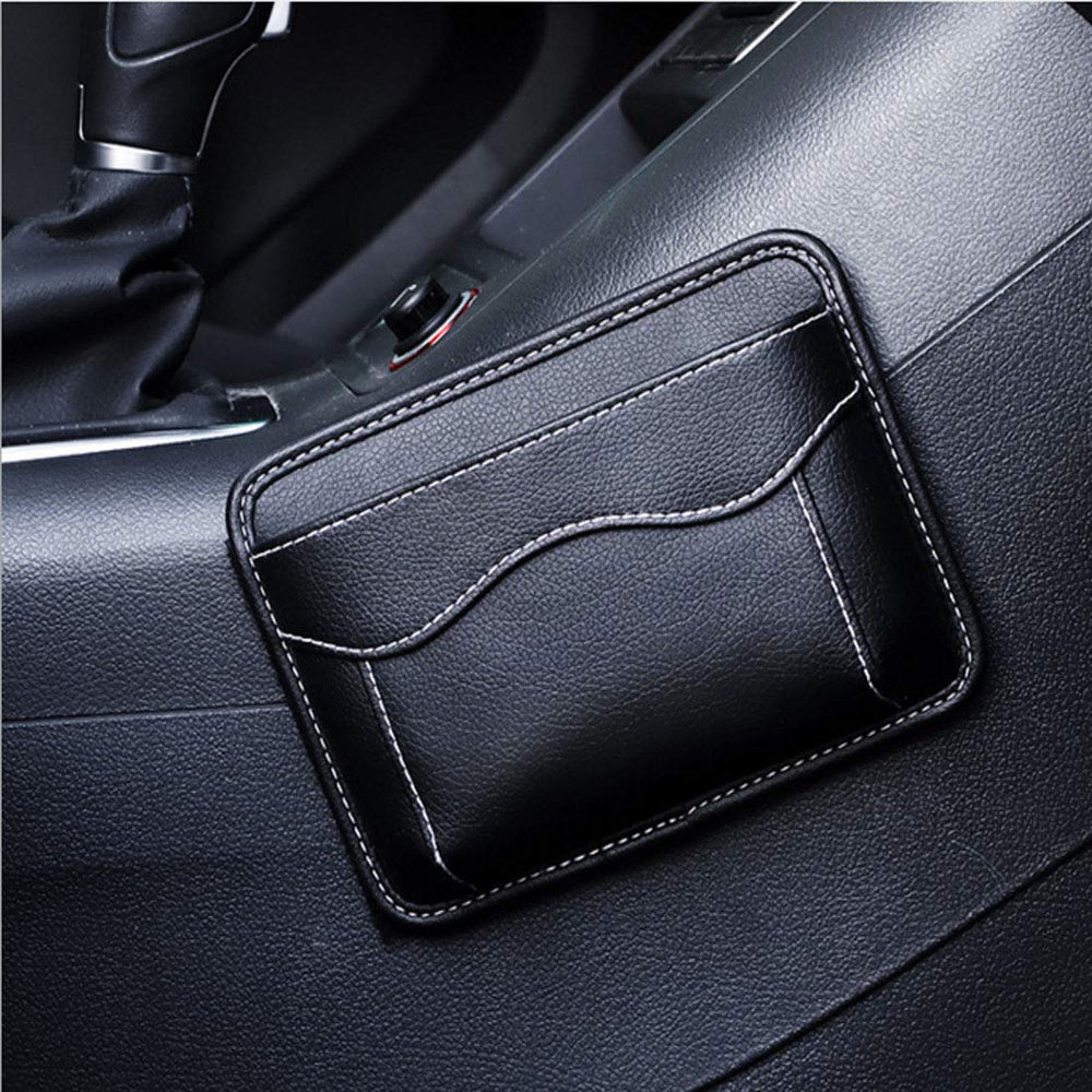 Wittocs interior storage leather pocket neatly contains documents and notepads for quick access