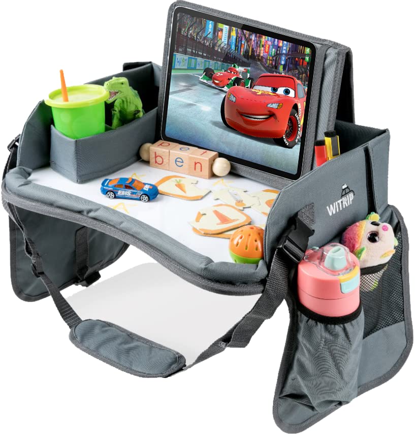 WITRIP car-seat tray keeps snacks and toys organized during family road trips