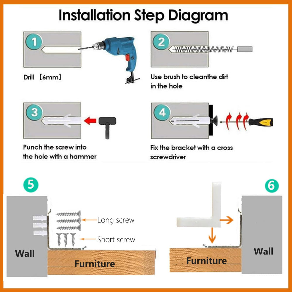 Wizczjvq installation screws kit for quick wall mounting