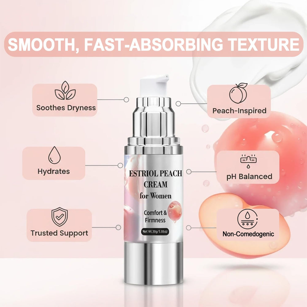 WJunHua estriol cream on finger shows easy application and quick absorption.