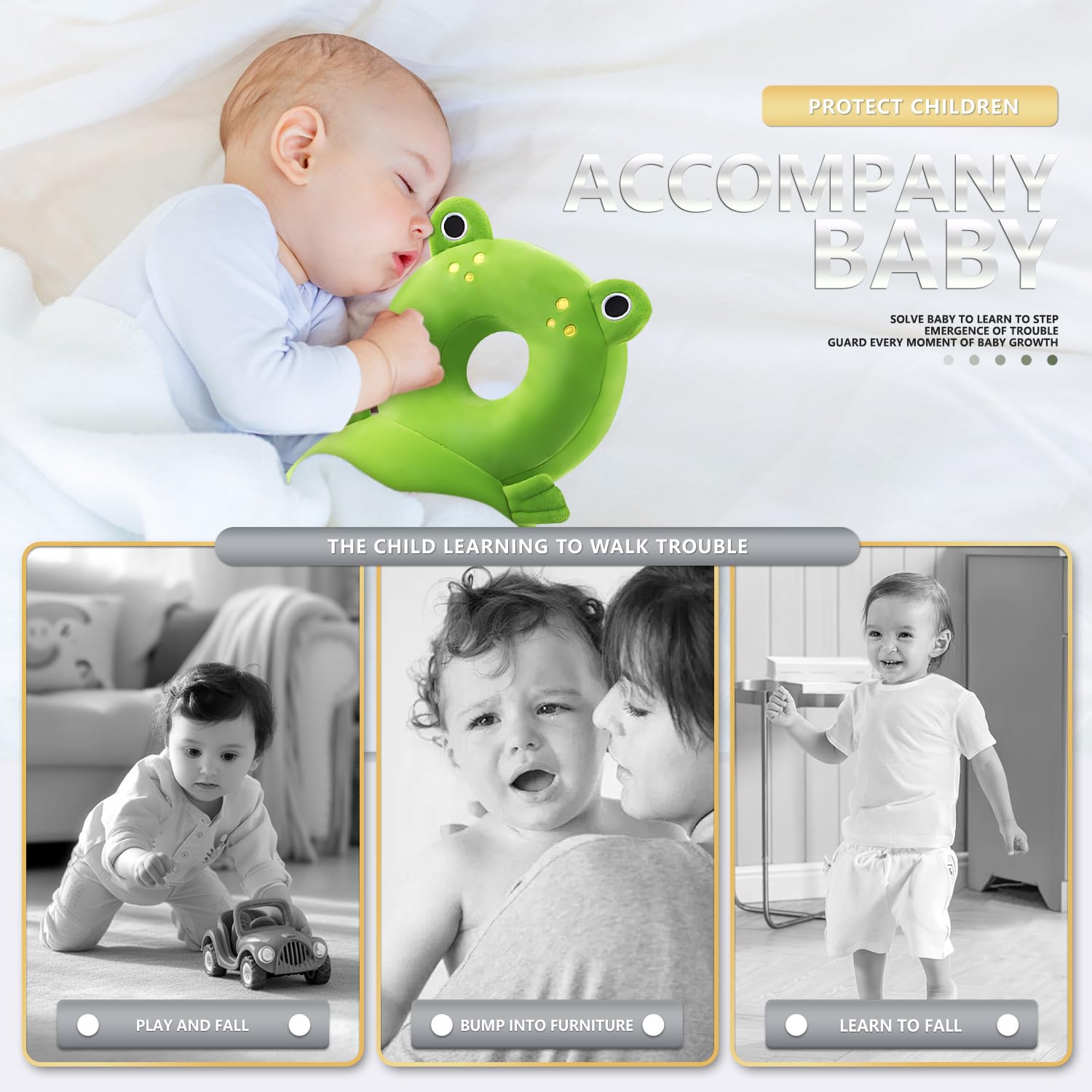 Baby knee pads with silicone anti-slip dots help crawling stay stable