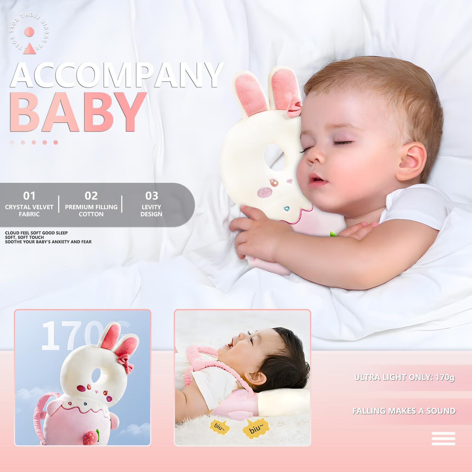WKC protection set in use on a crawling baby