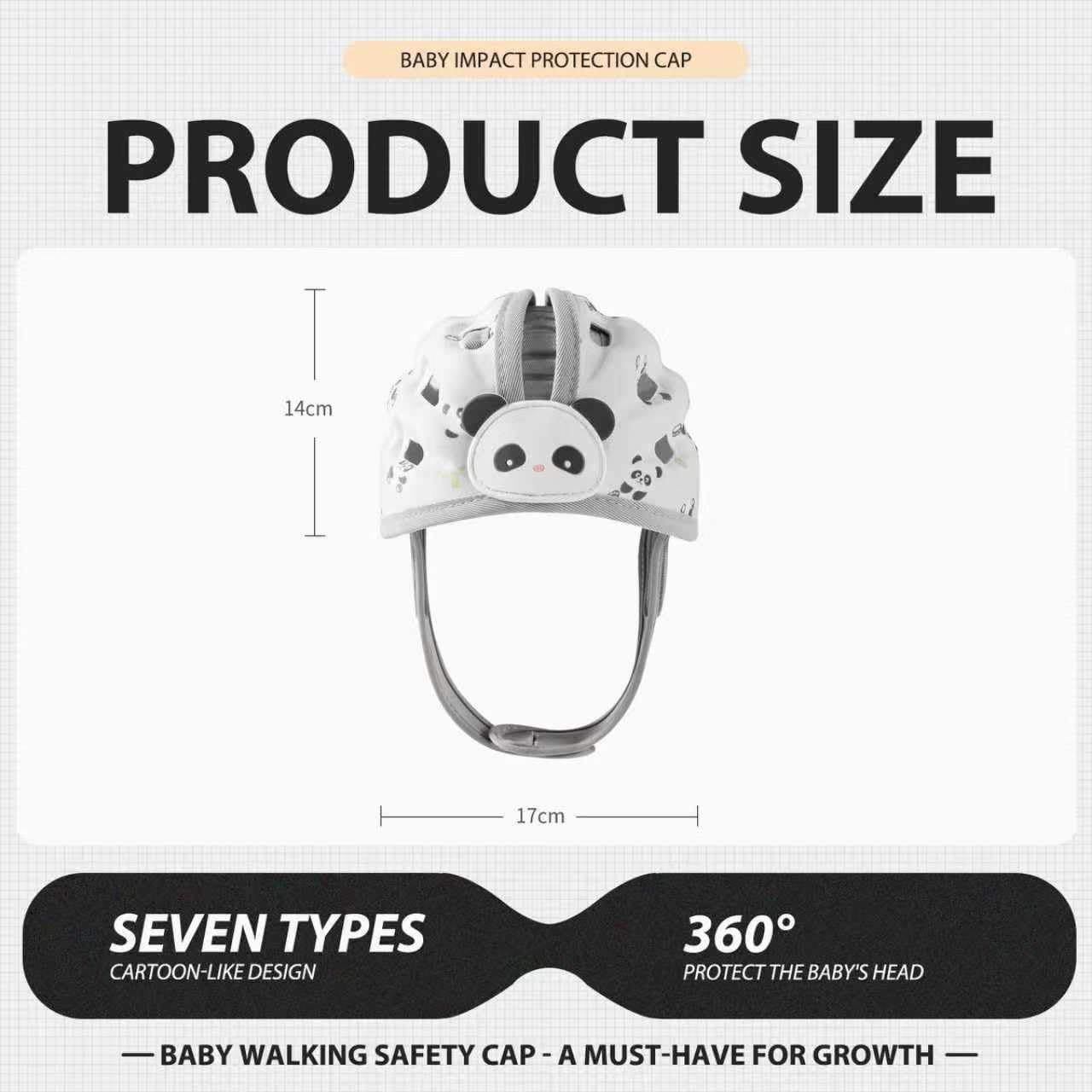 WKC helmet with breathable cotton-mesh fabric keeps baby cool