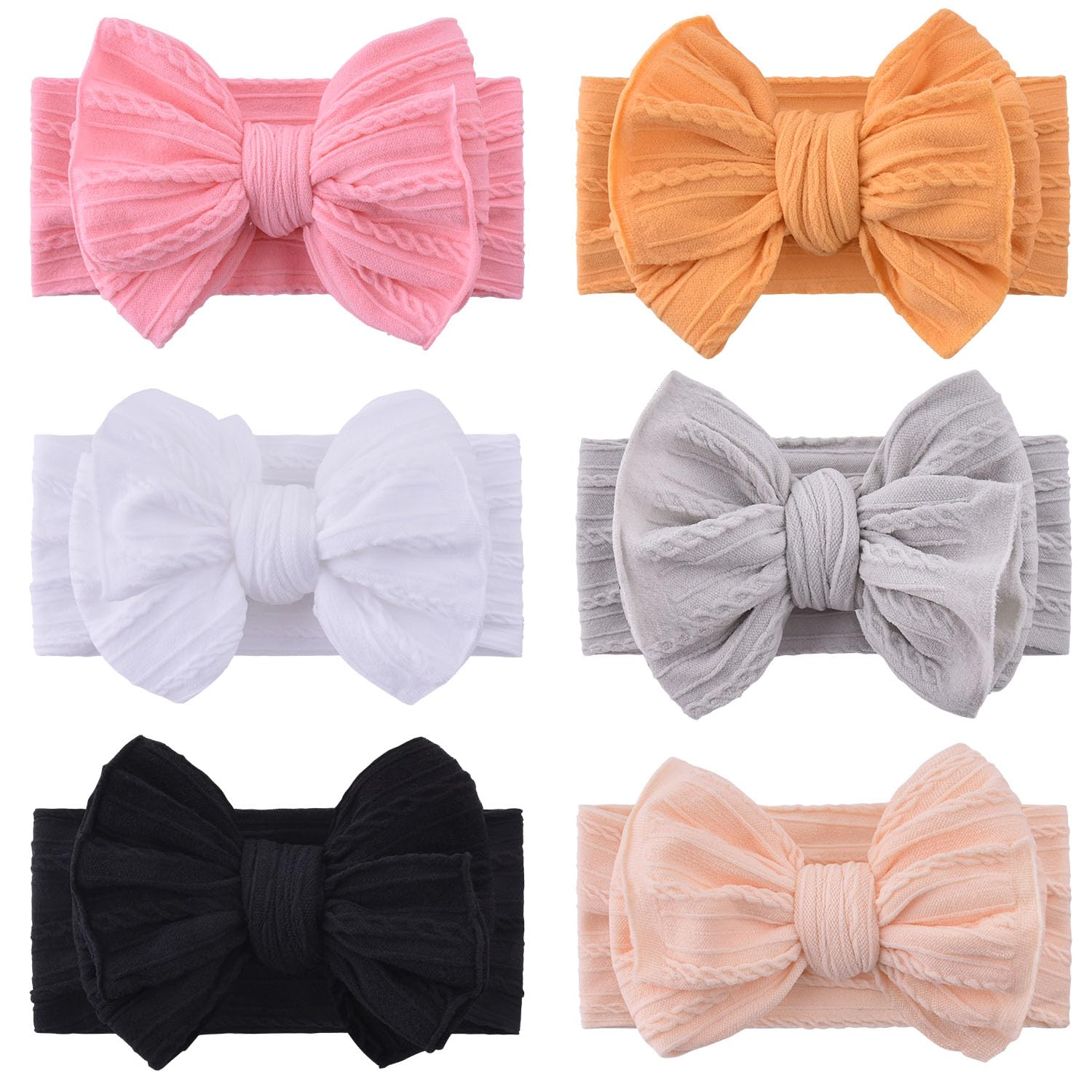 WKJHO 6pcs baby headbands with bows offer gentle stretch for growing infants.