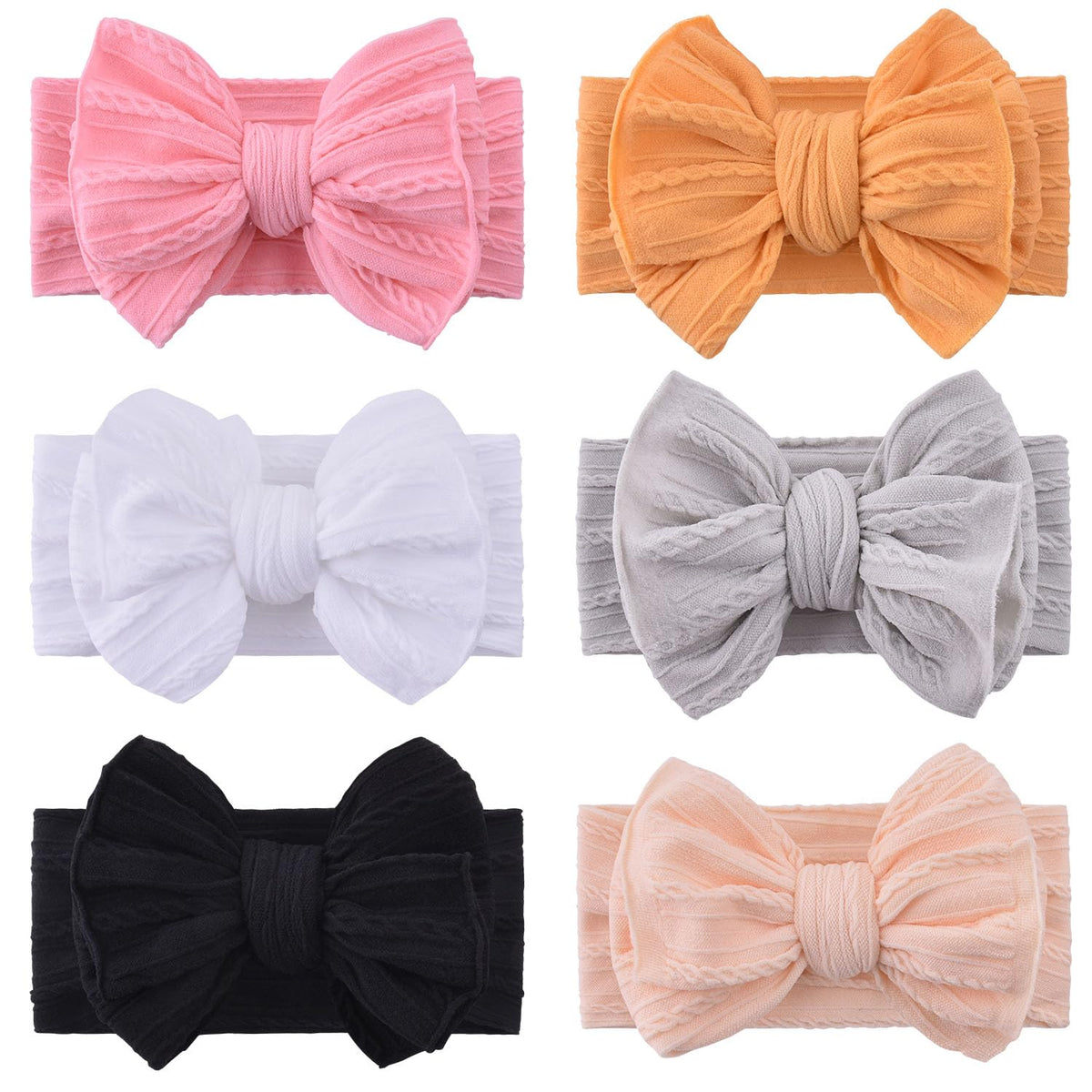 WKJHO 6pcs baby headbands with bows offer gentle stretch for growing infants.