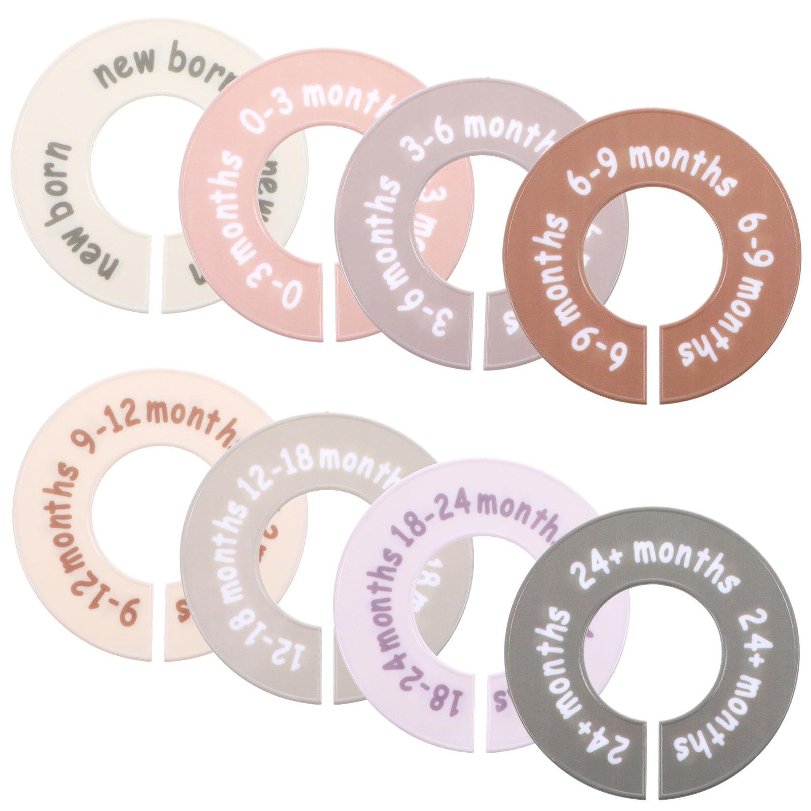 WLLHYF baby closet divider with clear labels for easy size sorting.