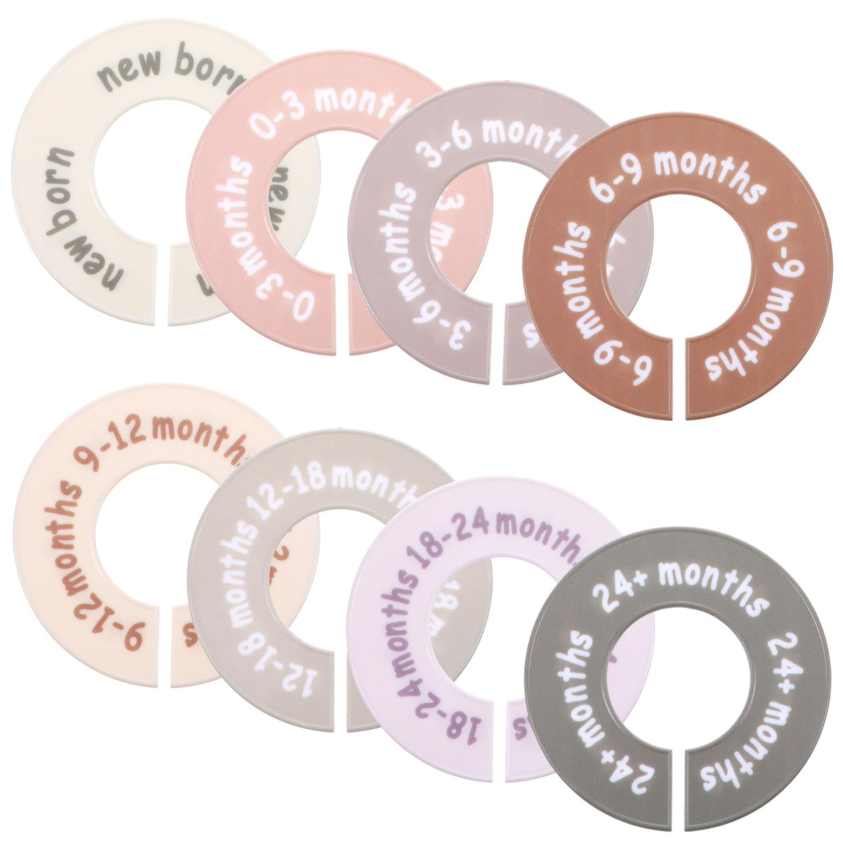 WLLHYF baby closet divider with clear labels for easy size sorting.