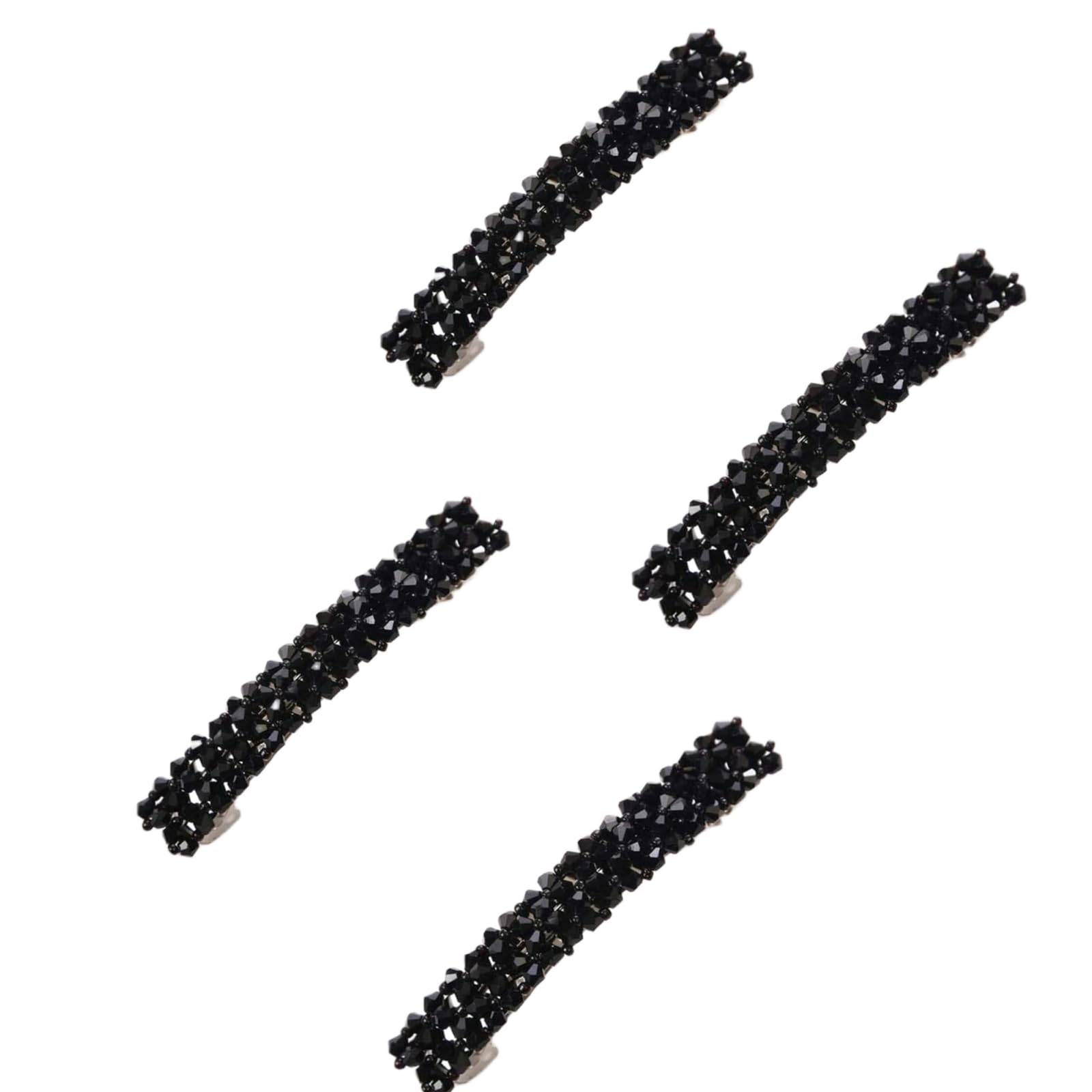 WLngtv 4Pcs black hair clips with rhinestones offer elegant sparkle and secure daily hold