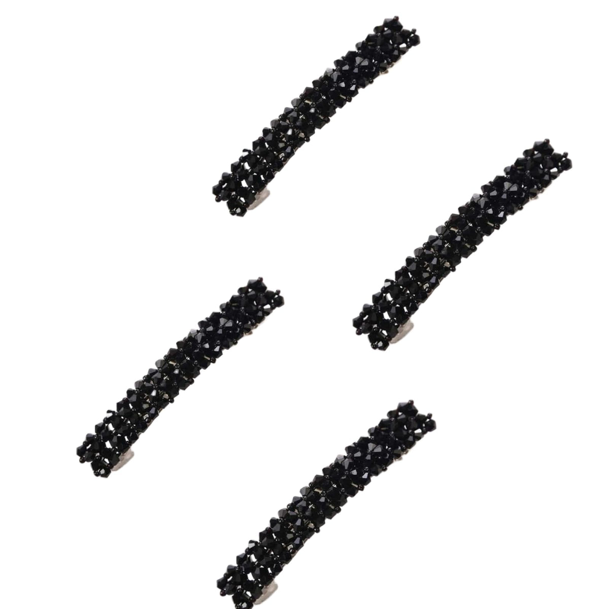 WLngtv 4Pcs black hair clips with rhinestones offer elegant sparkle and secure daily hold
