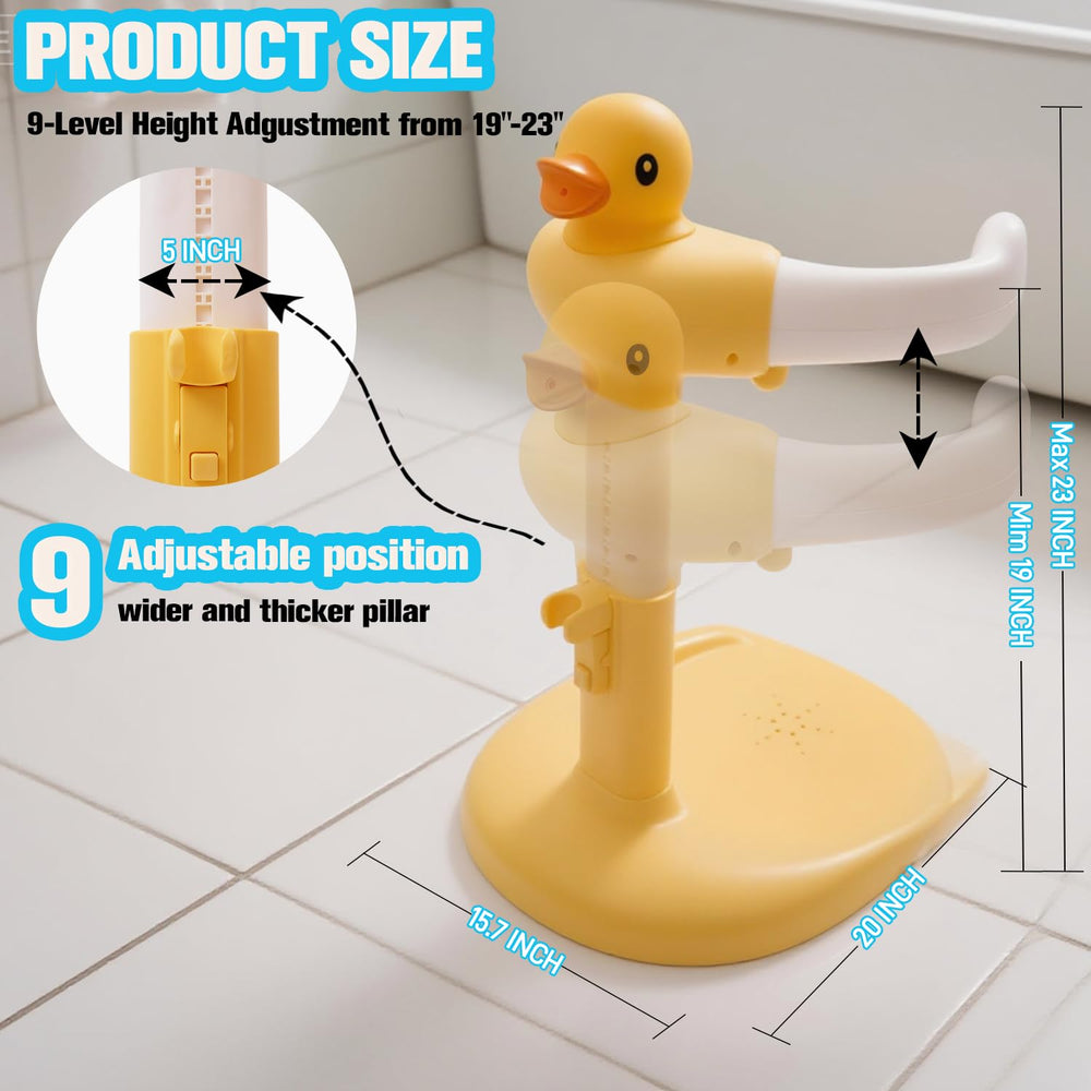 Wmaiwei anti-slip base with pads prevents slipping during baths.