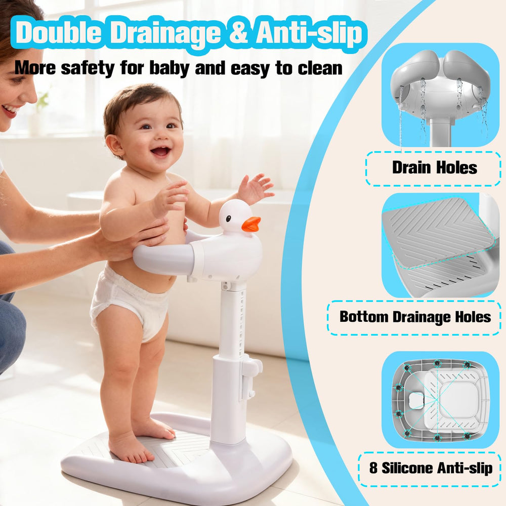 Wmaiwei complete bathing set includes stool, cap, mat, and holder for versatility.