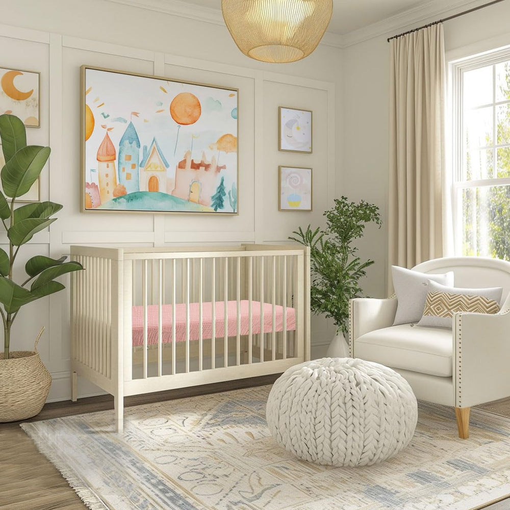 WNATN mini crib sheet 28x52 fits snugly on standard crib mattresses.