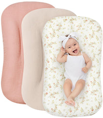 WNATN muslin baby lounger cover fits most loungers with a soft breathable texture.