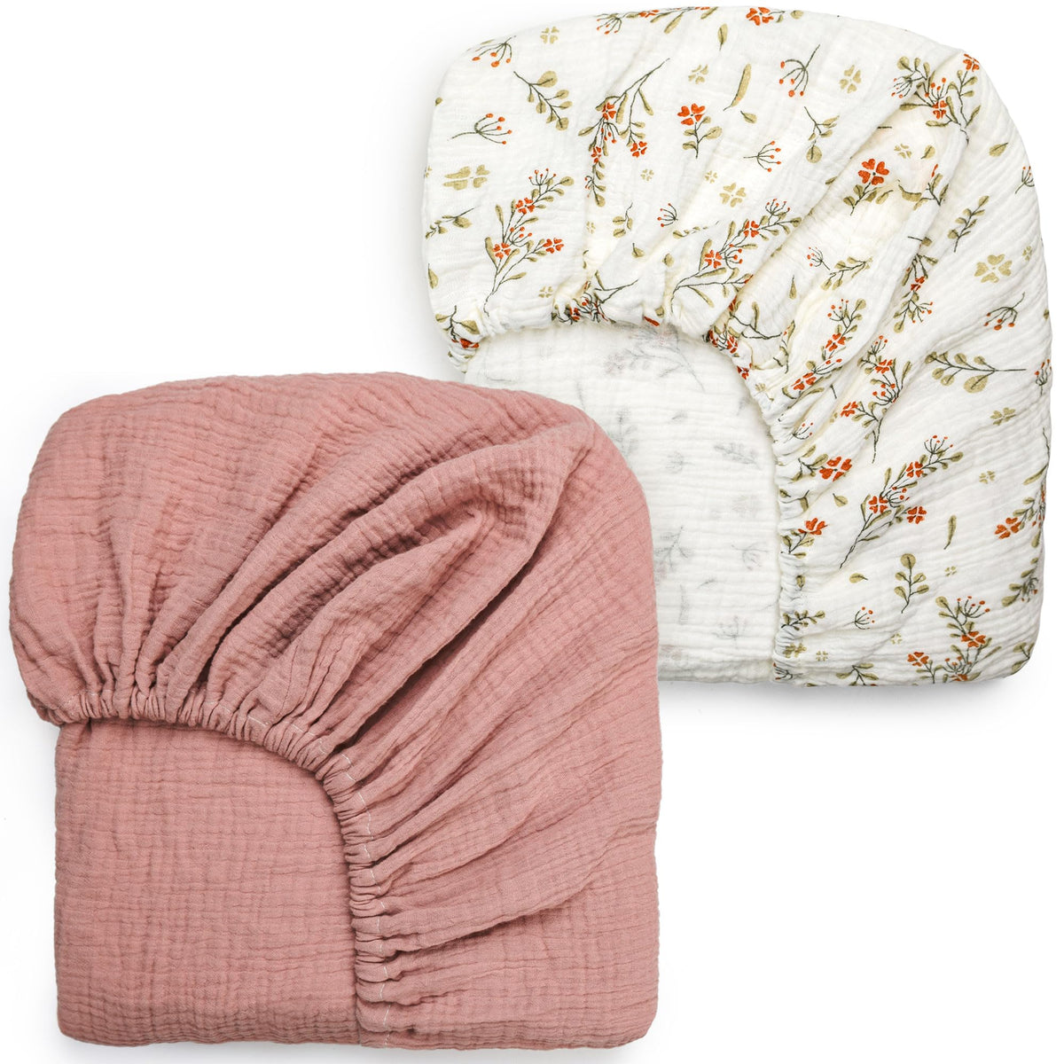 WNATN muslin crib sheets 2-pack offer a soft, breathable sleep surface.