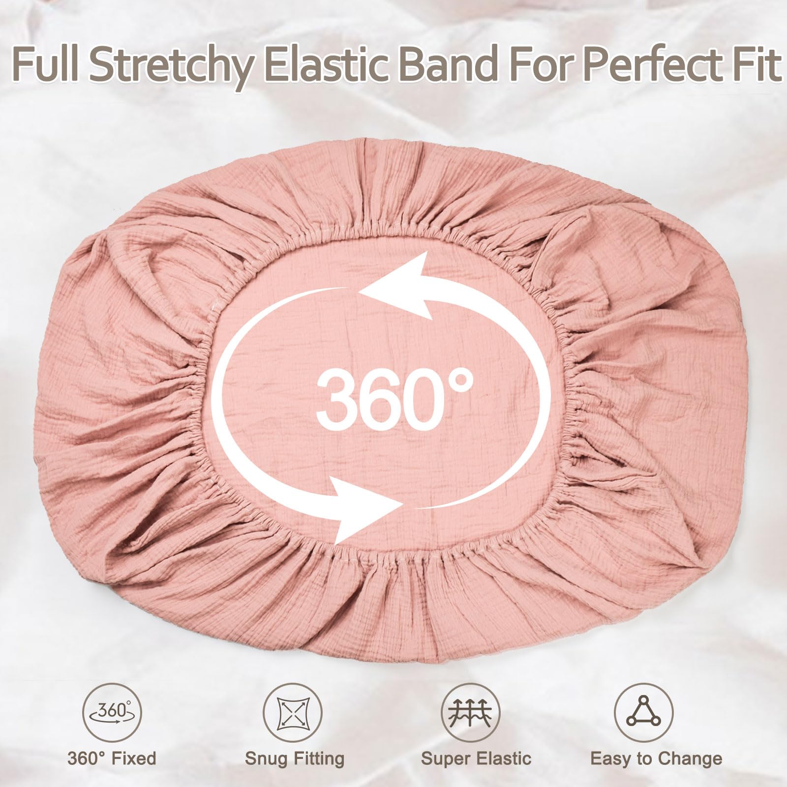 Soft, breathable muslin fabric keeps baby comfortable through naps.