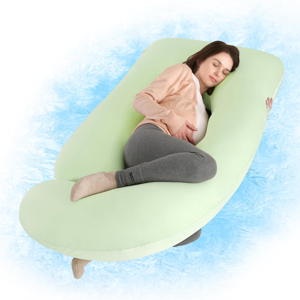 Wndy's Dream 60-inch pregnancy pillow supports back, belly, and hips for comfortable rest.