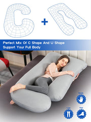 Wndy's Dream back-belly support aids comfortable positioning during late-pregnancy.