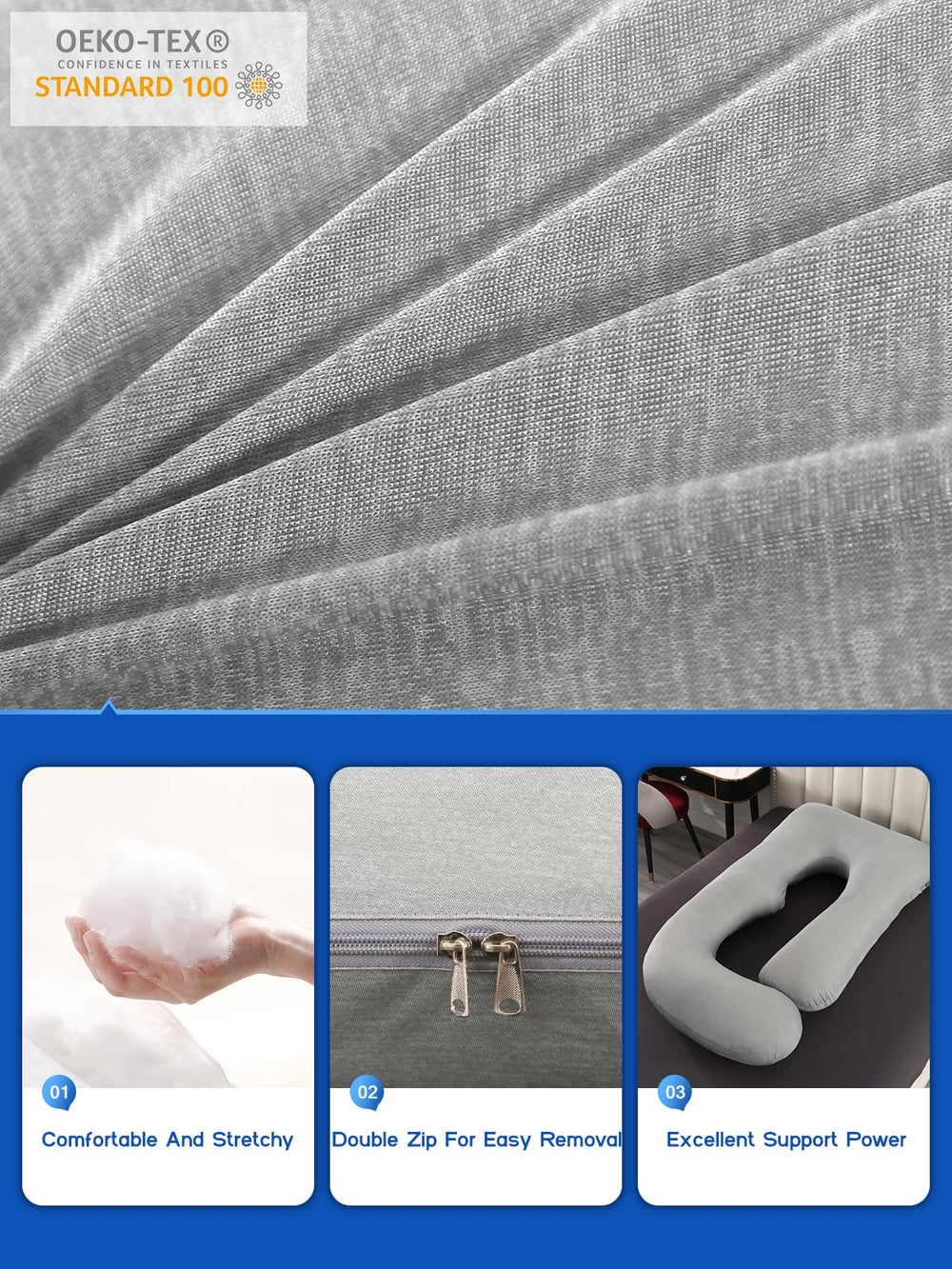 Wndy's Dream full-body pillow cradles from shoulders to knees for steady sleep.