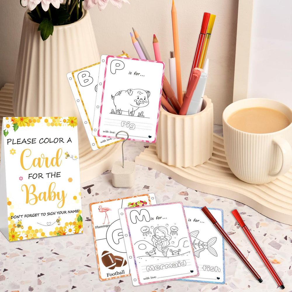 WNINK coloring pages A to Z offer learning through coloring for a playful shower activity.
