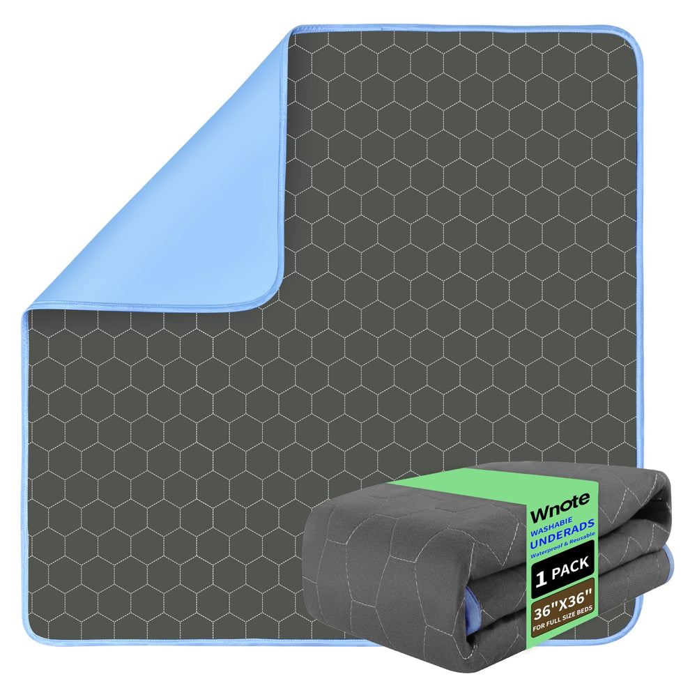 Wnote waterproof underpad in dark gray protects beds and couches.