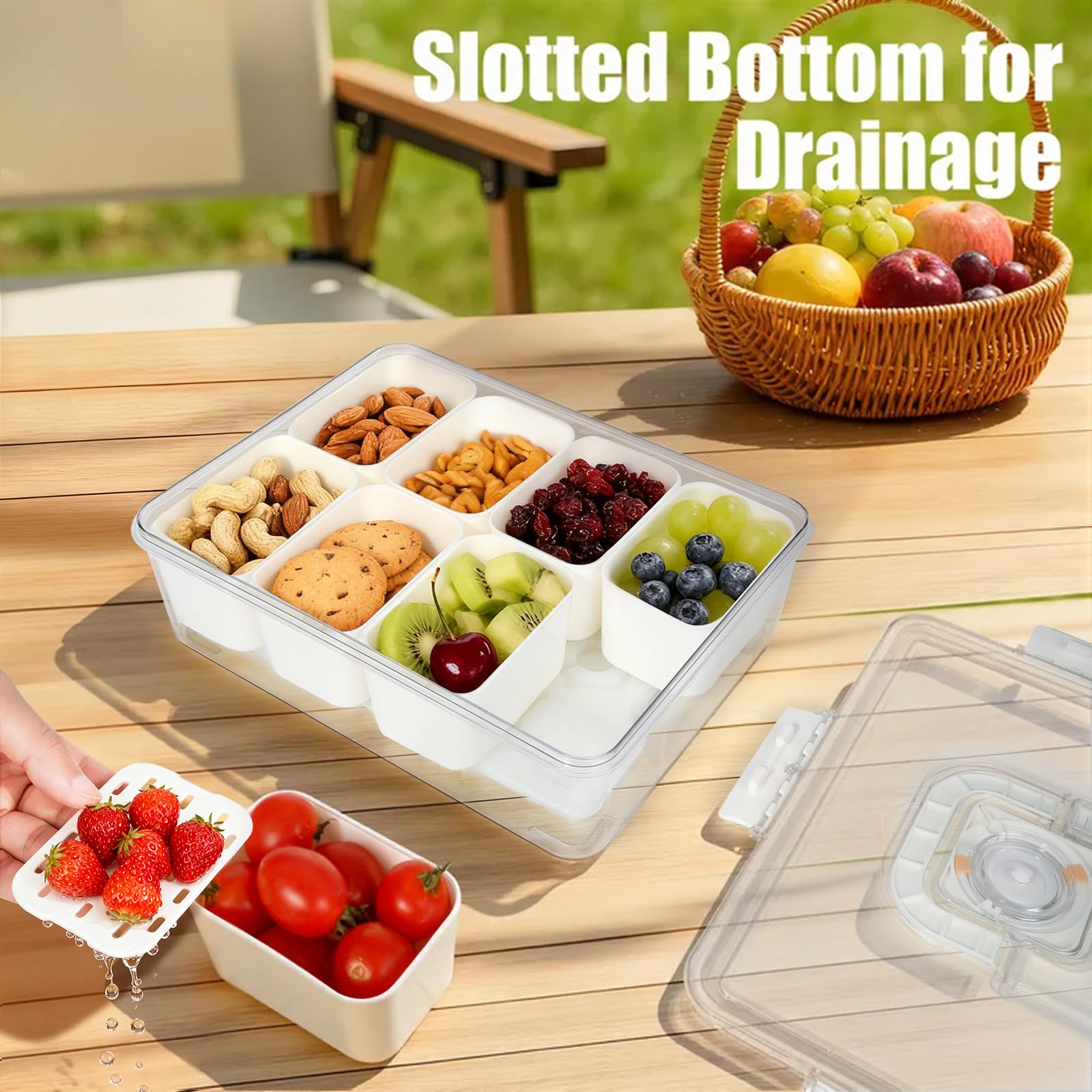 Wn's Day Snackle Box includes dipping containers for sauces.