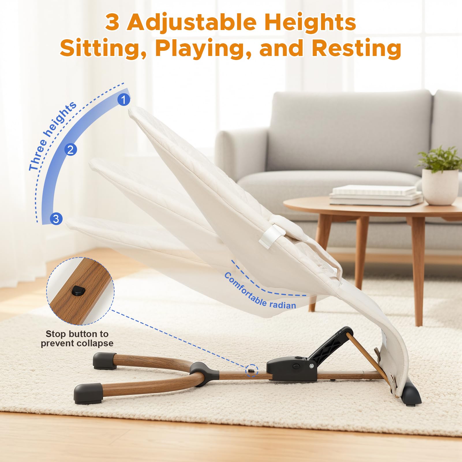 Foldable and lightweight Wnttmt baby rocker designed for easy travel with baby
