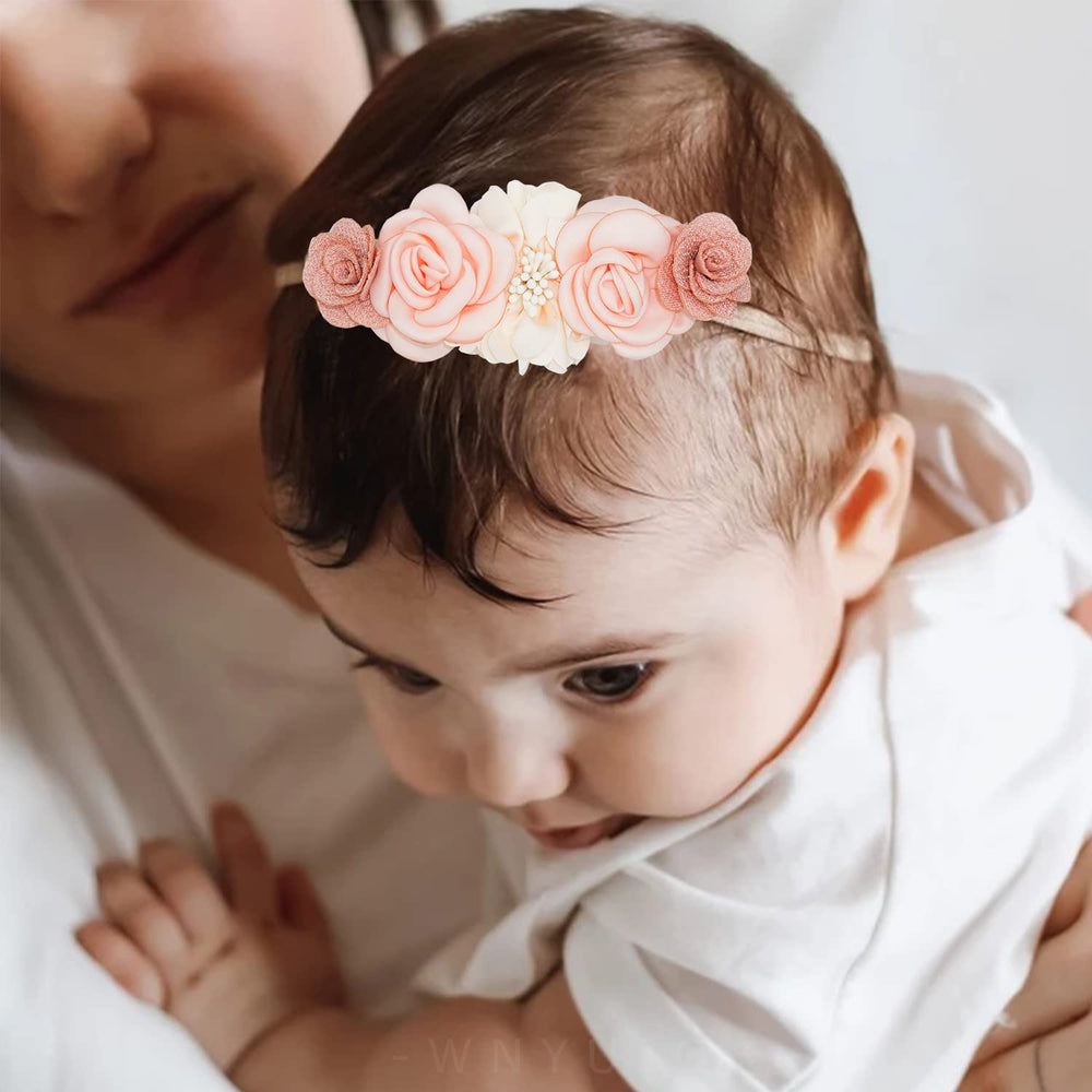 WNYUJOY floral headbands stretch to grow with your baby for long-lasting wear.