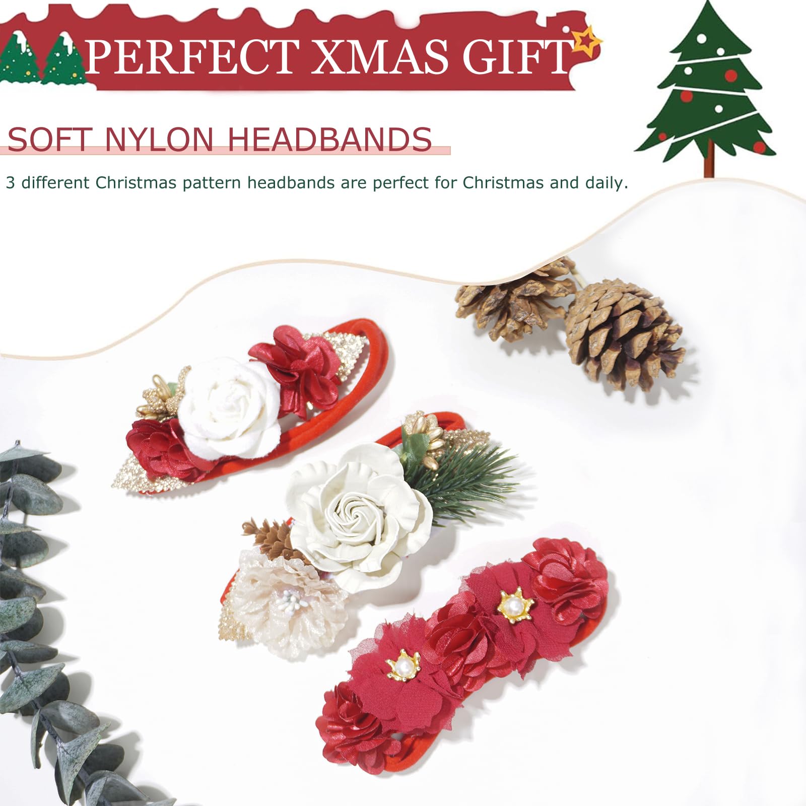 WNYUJOY Christmas outfit headband for festive photos