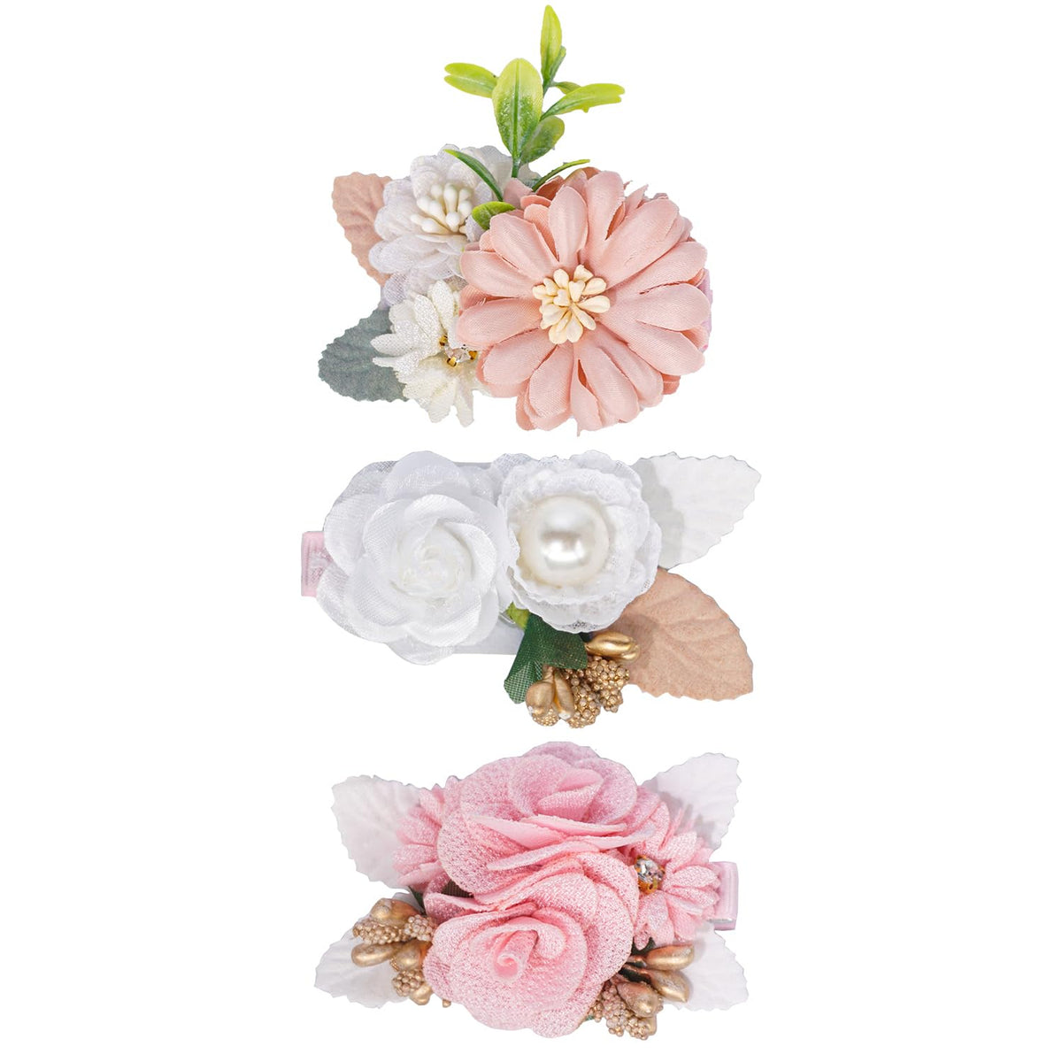 WNYUJOY flower clip pack for newborns and toddlers, soft and secure.