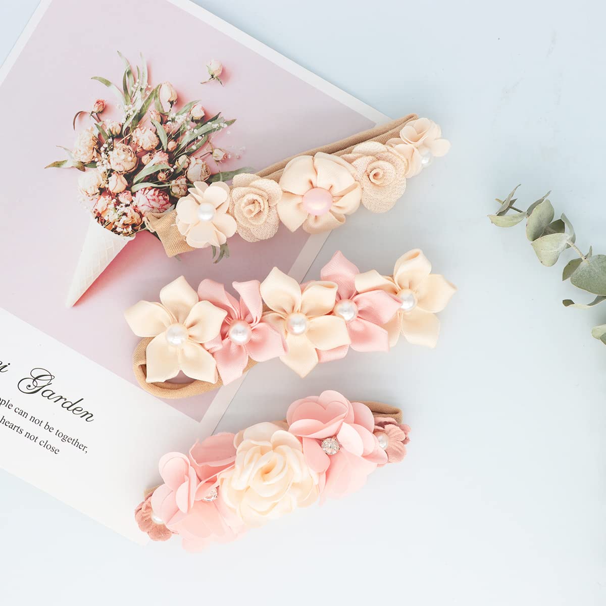WNYUJOY handmade natural flower closeup showing soft fabric and delicate detail.