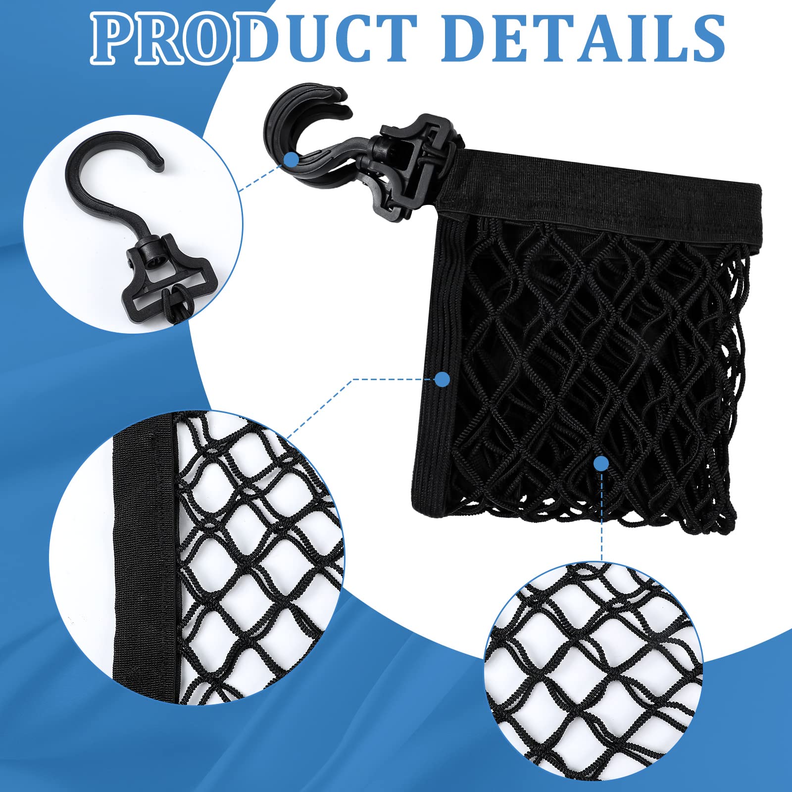 Woanger wagon cargo net easy-install with hooks makes setup quick.