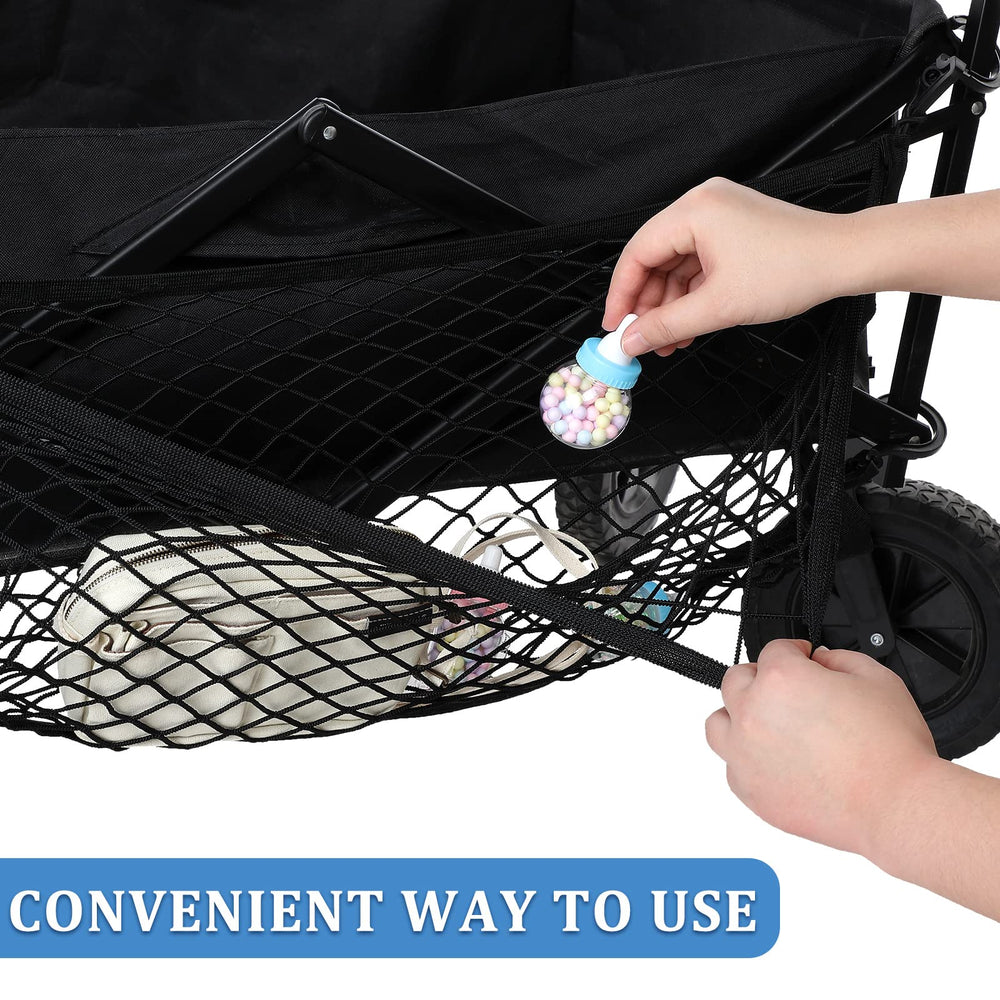 Woanger wagon cargo net foldable design saves space when not in use.