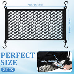 Woanger wagon cargo net mesh material shows durability and stretch for flexible cargo.