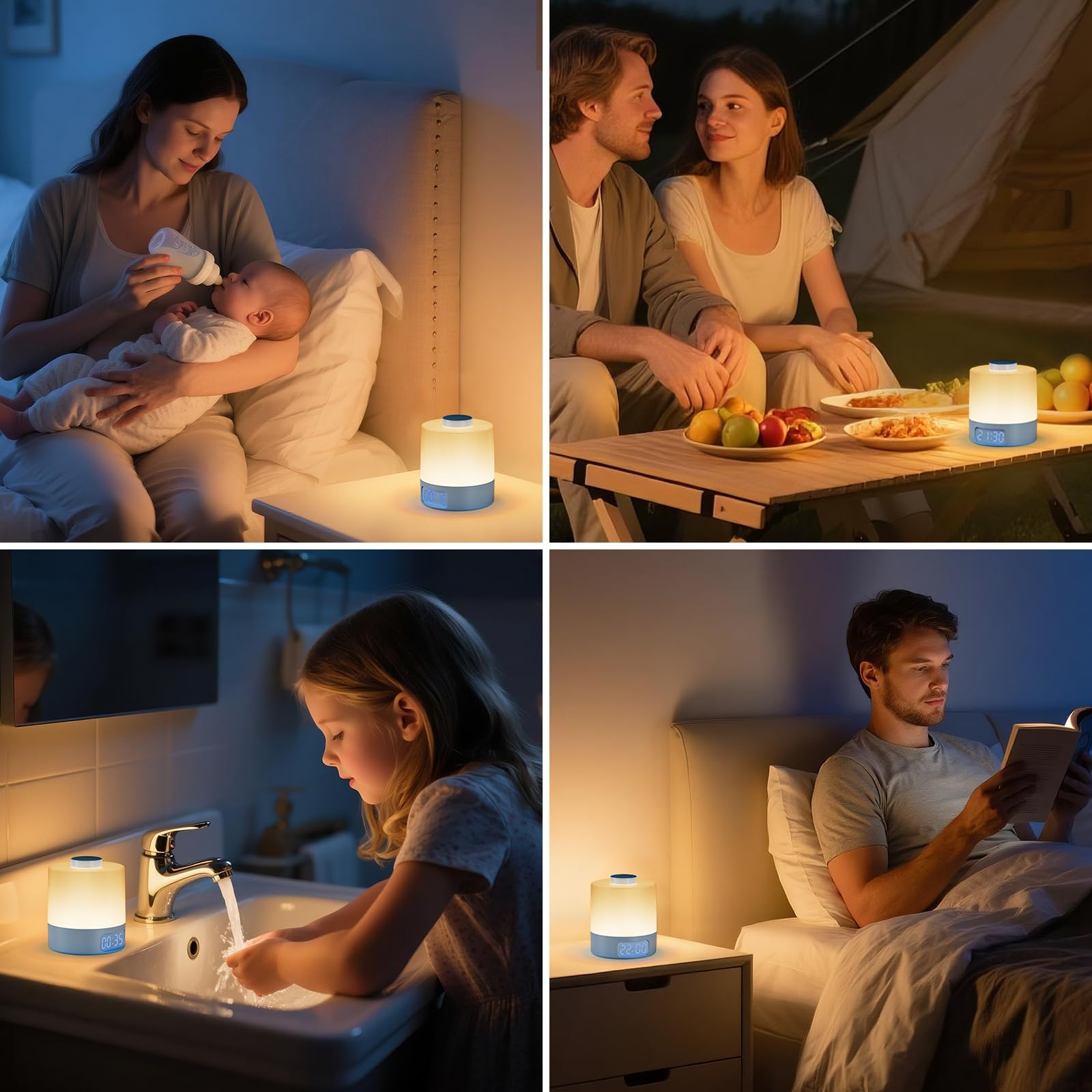 WOBANE Night Light emits a soft, eye-friendly glow for night routines.