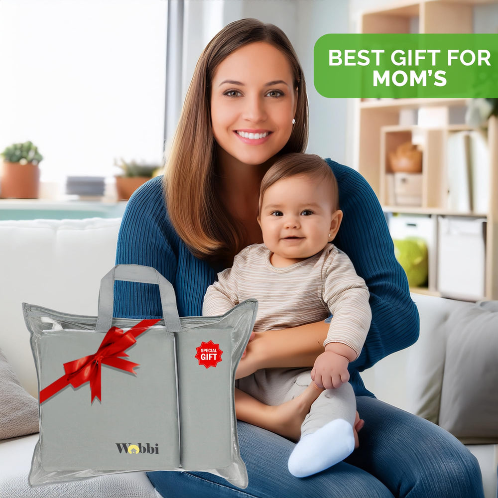 Wobbi built-in toy pocket keeps bath toys handy.