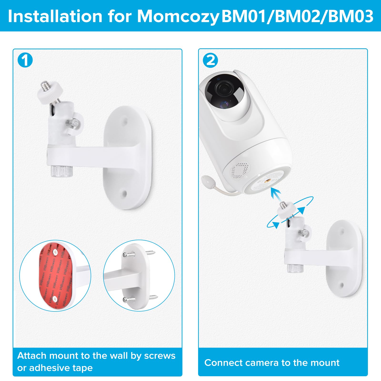 Wochel easy installation with two screws or adhesive base