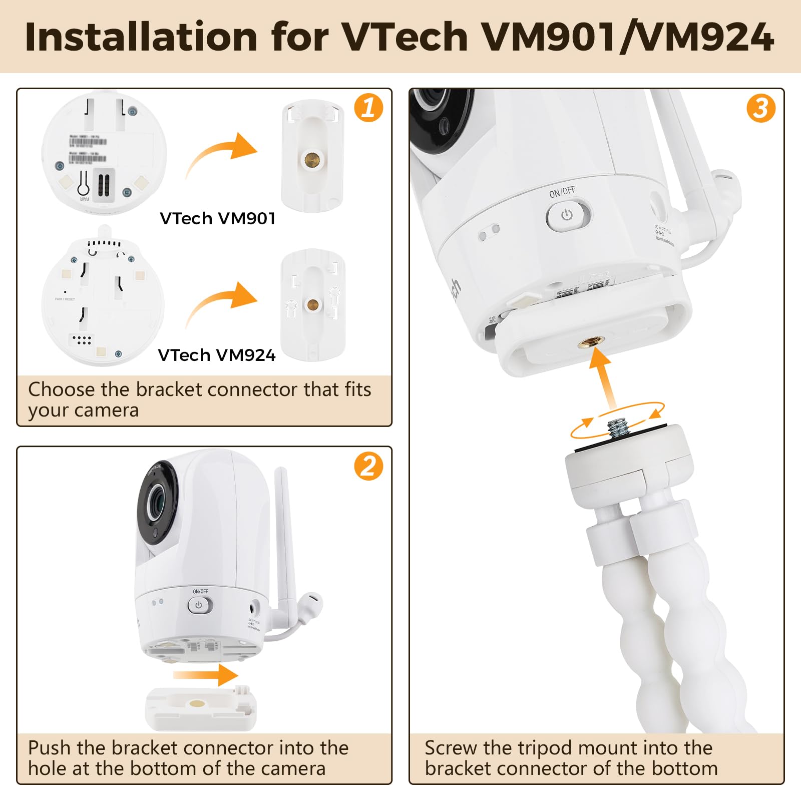 Wochel portable travel mount allows easy relocation of your baby monitor
