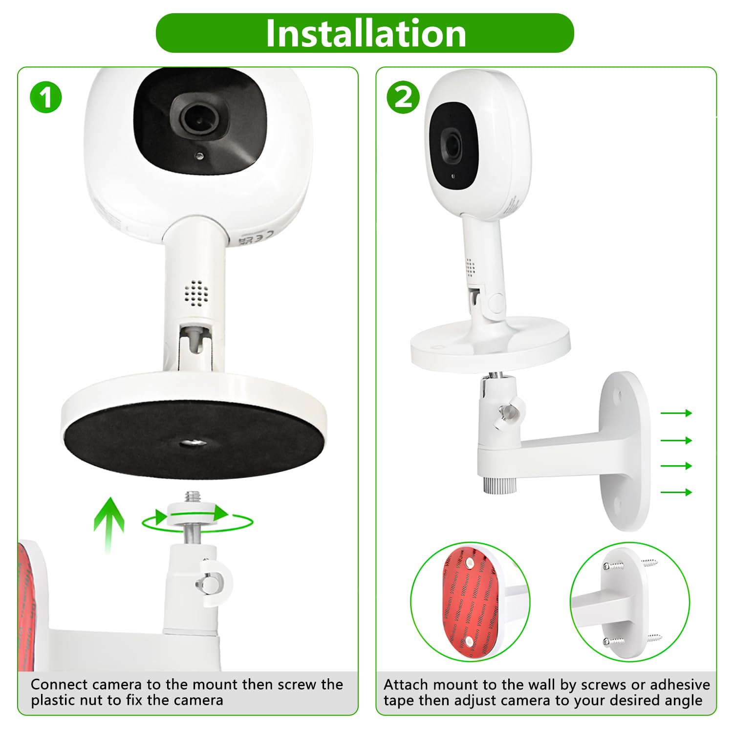 Wochel sturdy wall-mount design enhances Nanit Pro stability.