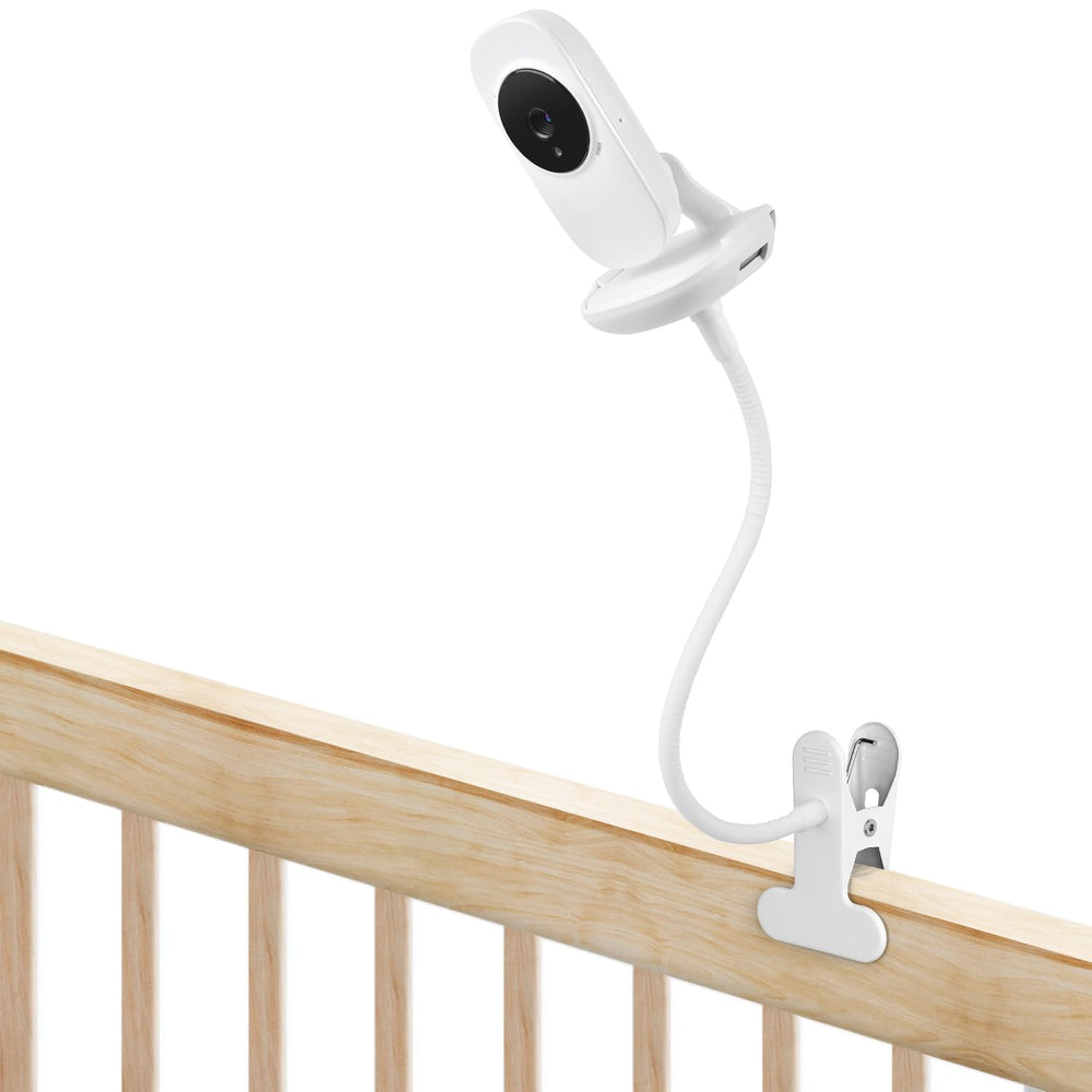 Wochel VTech VM819 clip mount securely attaches to crib for stable monitoring.
