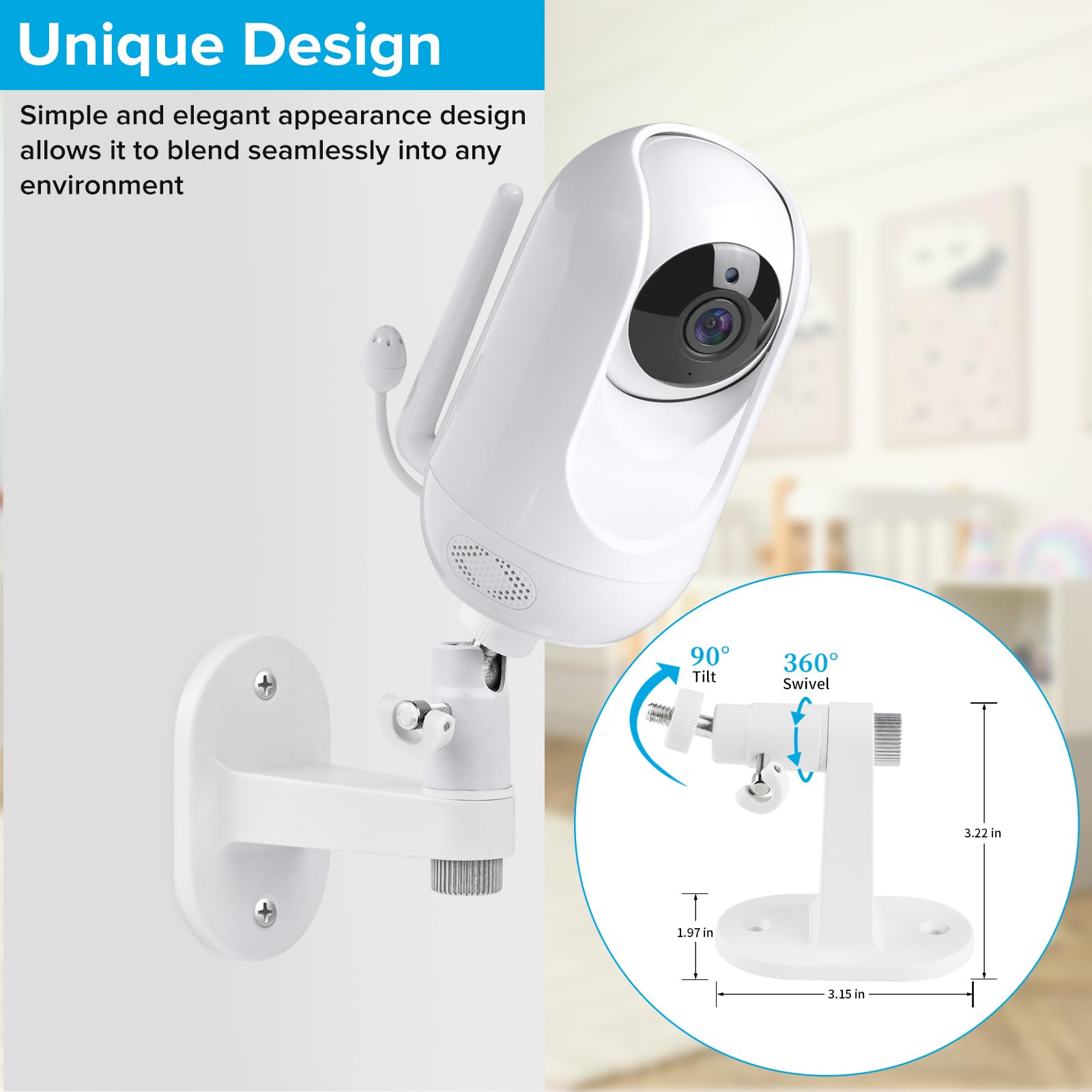 Wochel wall-mounted monitor keeps cords away from baby