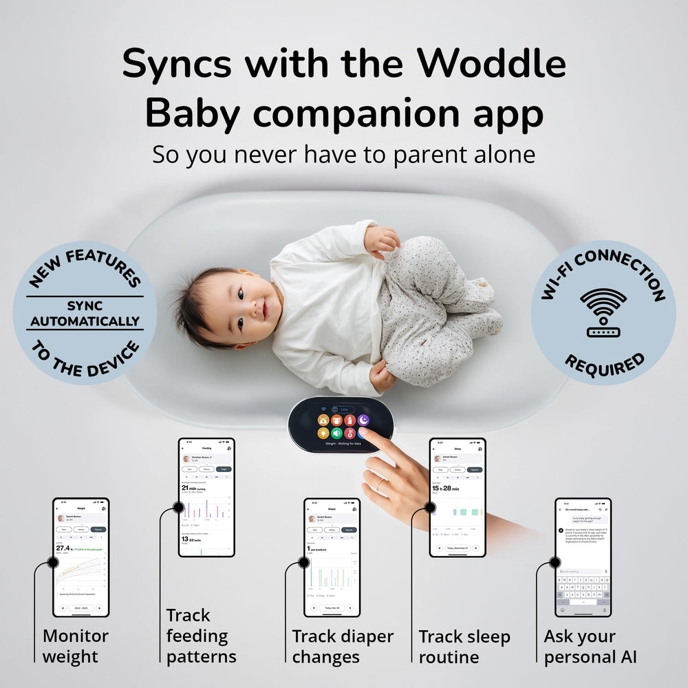 Woddle built-in noise machine creating calming ambient sounds