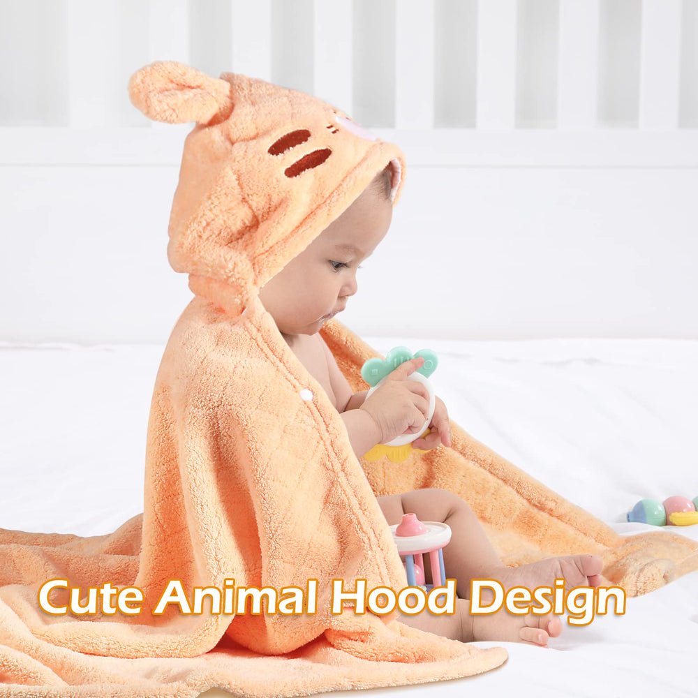 WODHOY animal hood design adds charming bath time appeal.