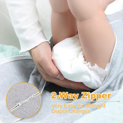 WODHOY 2-way zipper design shown for smooth diaper changes