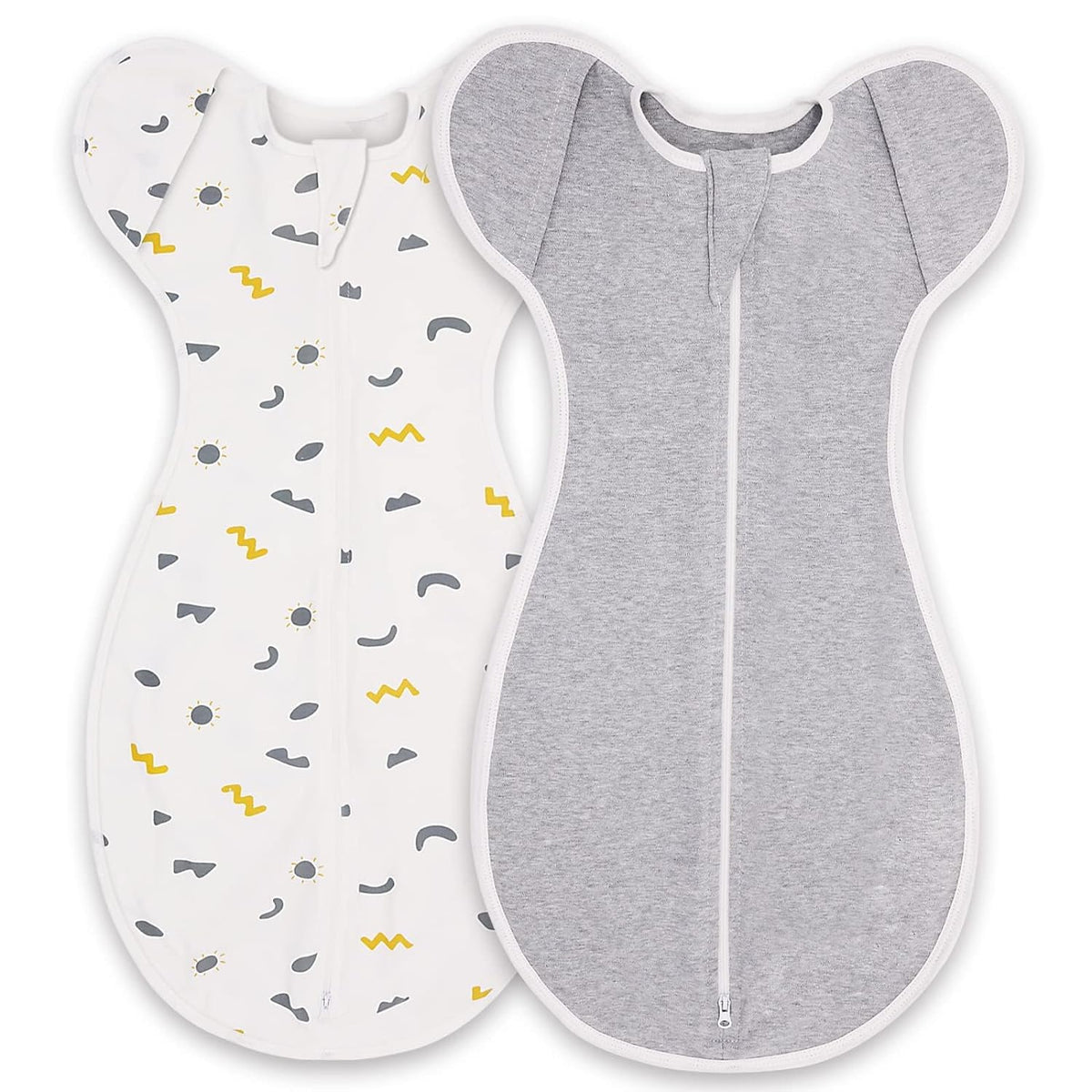 WODHOY 2-pack swaddle with a durable 2-way zipper for easy changes