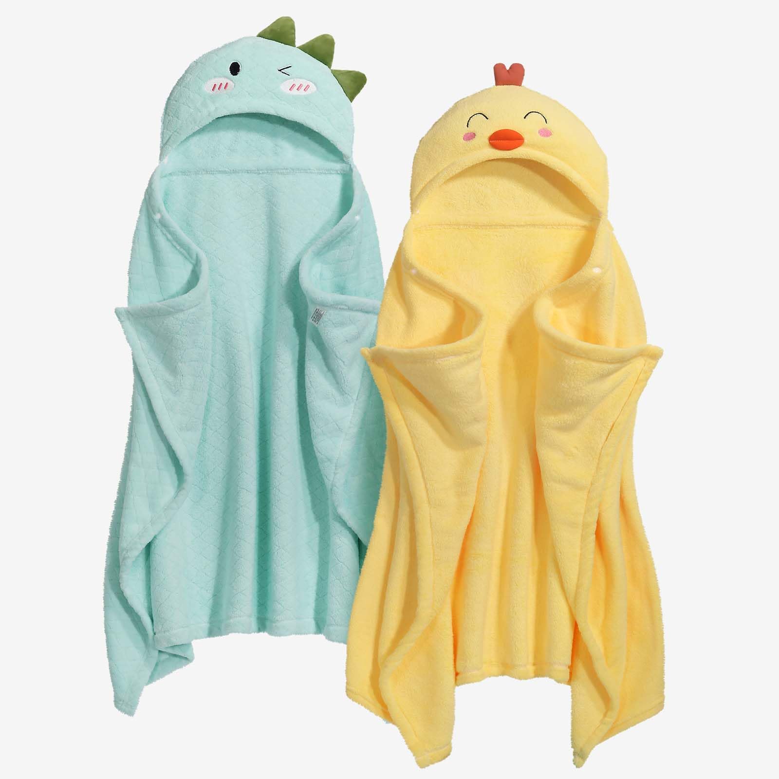 WODHOY toddler hooded towel with animal face for gentle post-bath drying.