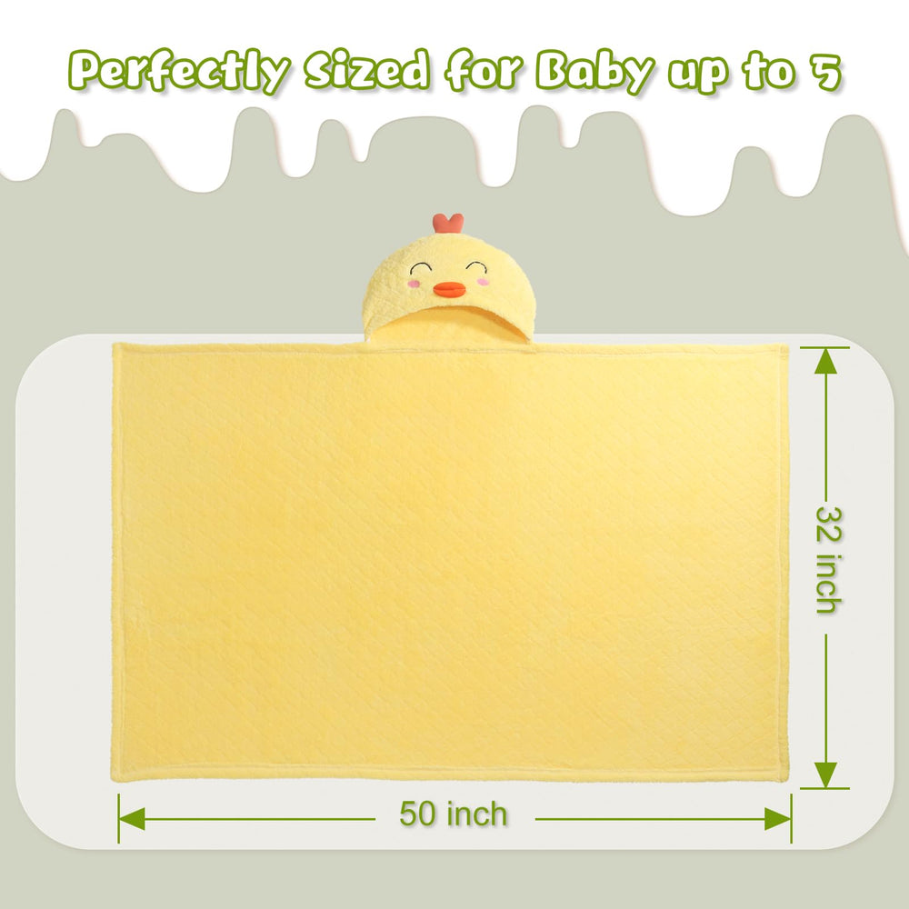 WODHOY towel features cute animal hood to engage toddlers during bath.