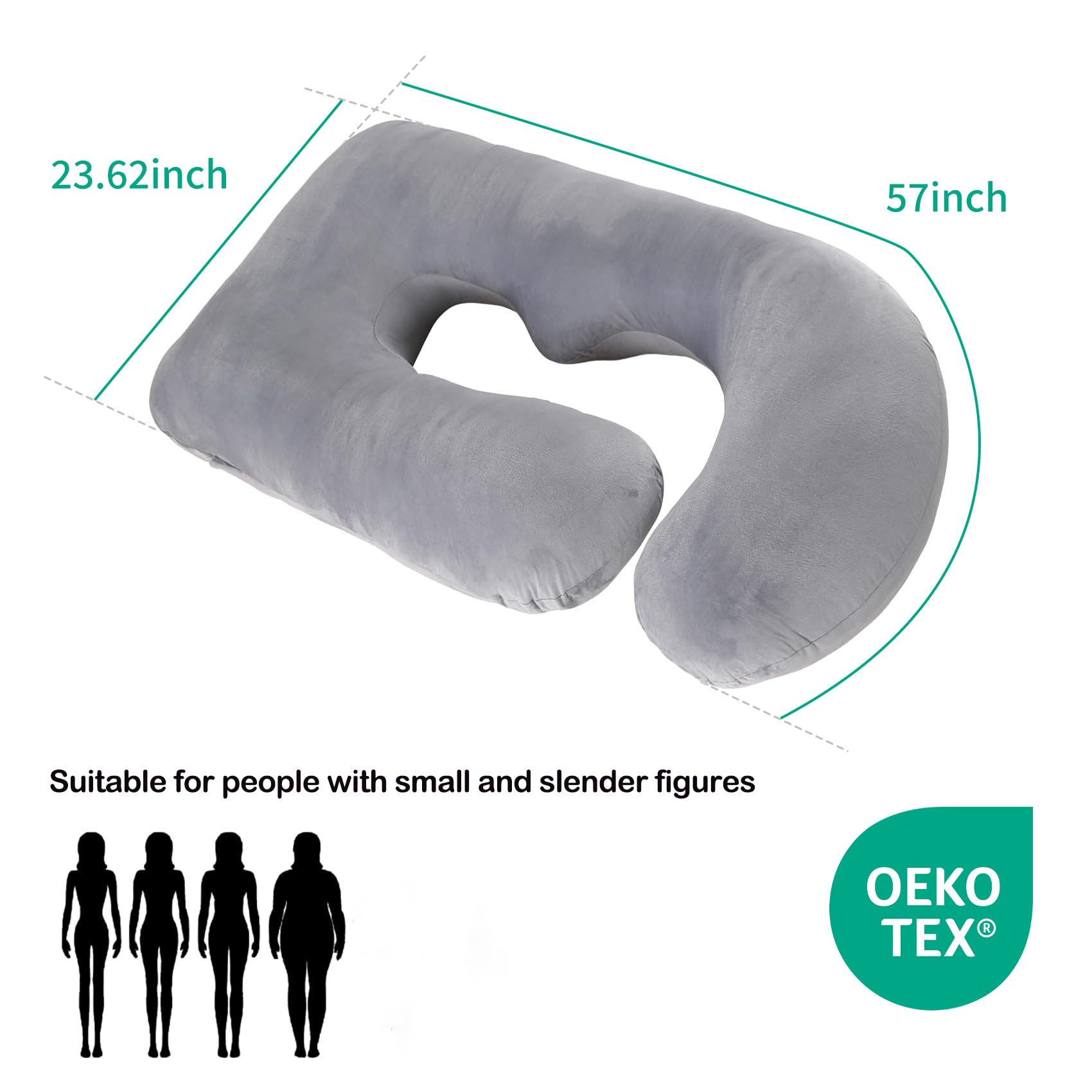 Wodsfay 57-inch maternity pillow with velvet cover delivers cloud-like comfort.
